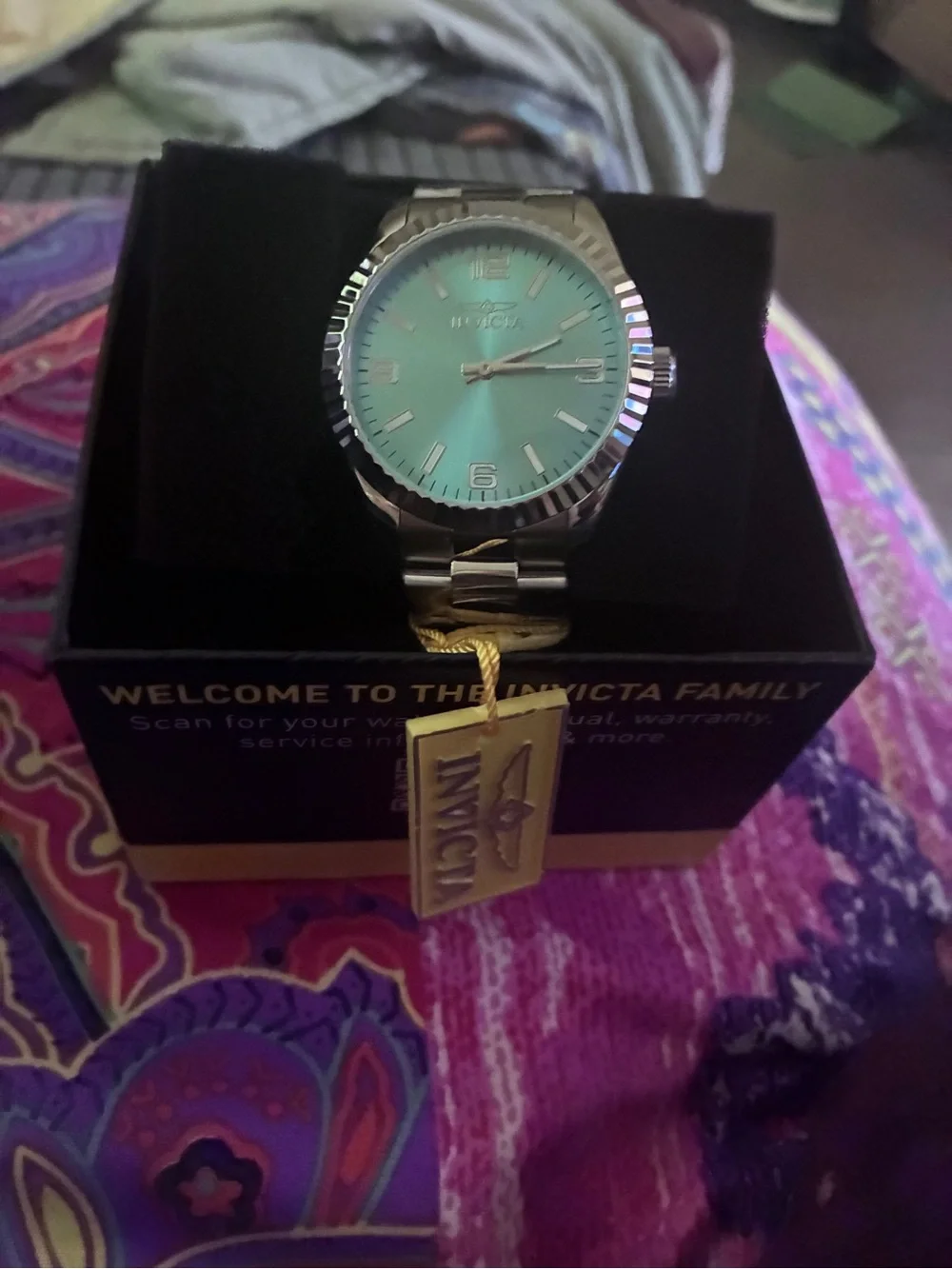 Invicta Silver Watch with Tiffany Blue Dial
